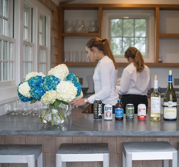 staff at event at nantucket vacation rental for party