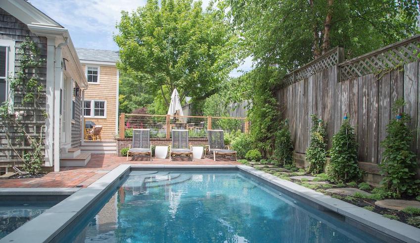 nantucket pool in yard at 26 pleasant street in town