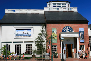 Nantucket Whaling Museum from the outside on a sunny day